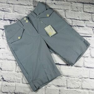 Nike Golf Womens Dri-FIT Pinstripe Shorts Blue White Classic Rise Size 2 NWT